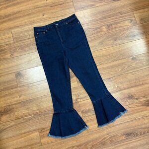 Hilary MacMillan Dark Wash Flounce Hem Jeans